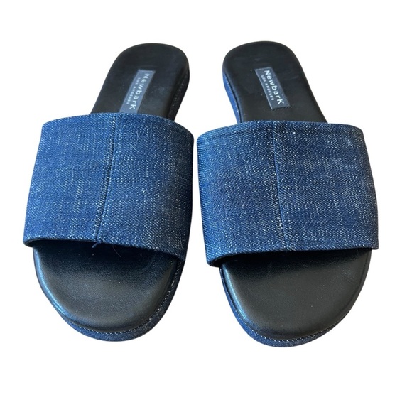 NEWBARK FRANKIE SLIDE SANDALS WOMENS 8.5 DENIM CASUAL SUMMER MINIMALIST CHIC - Picture 3 of 9